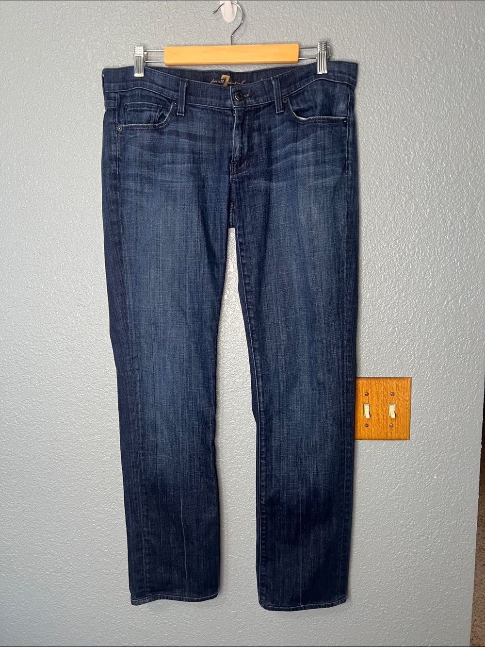 7 For All Mankind Womens Jeans 30 Dark Wash Straight Leg U190-380S Classic Denim